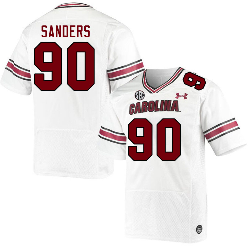 Men #90 T.J. Sanders South Carolina Gamecocks 2023 College Football Jerseys Stitched-White
